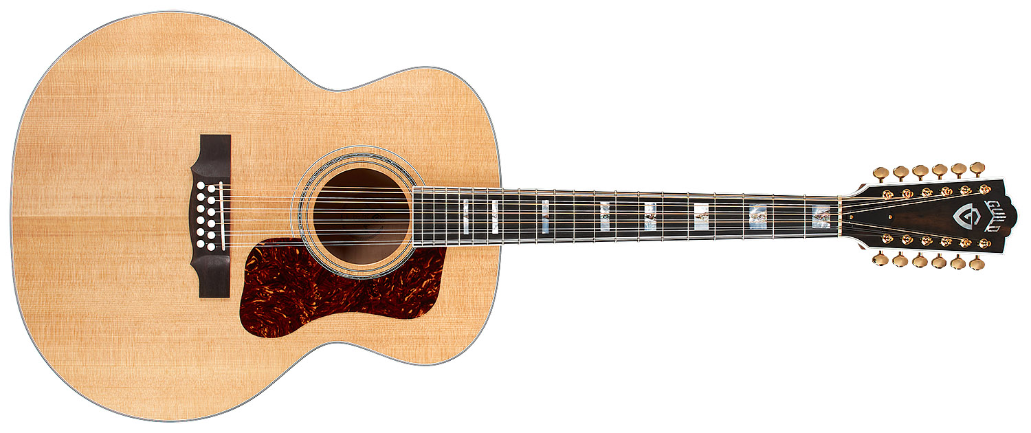 Horizontal front view of F-512 MAPLE guitar