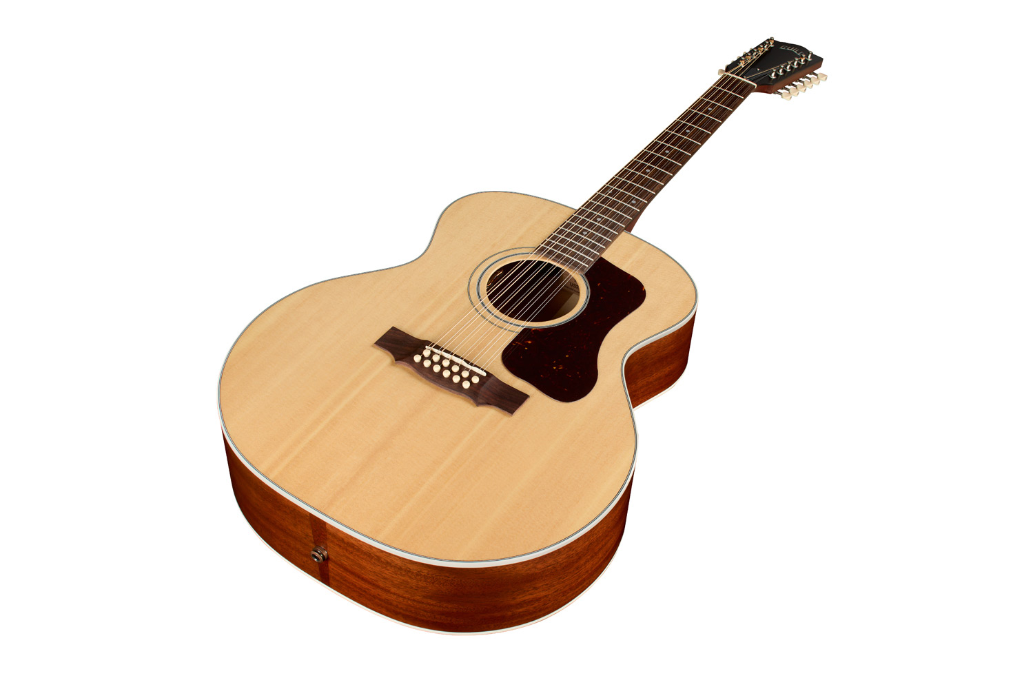 Close-up body view of F-412E Standard Natural guitar