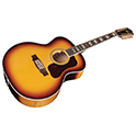 Horizontal side view of F-512E Maple Antique Burst guitar thumbnail