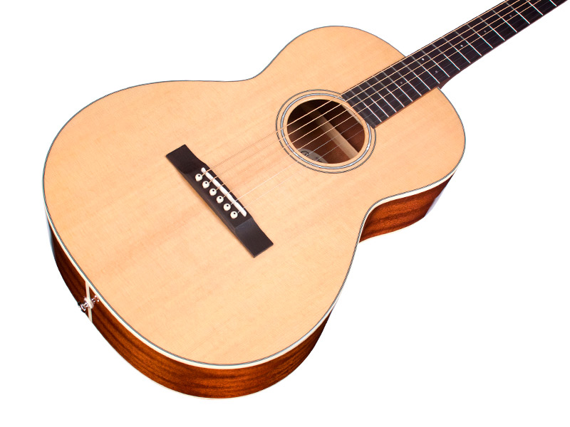 Horizontal body close-up view of Westerly P-240 Memoir Natural acoustic guitar