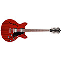Horizontal front view of Starfire I-12 Cherry Red guitar thumbnail