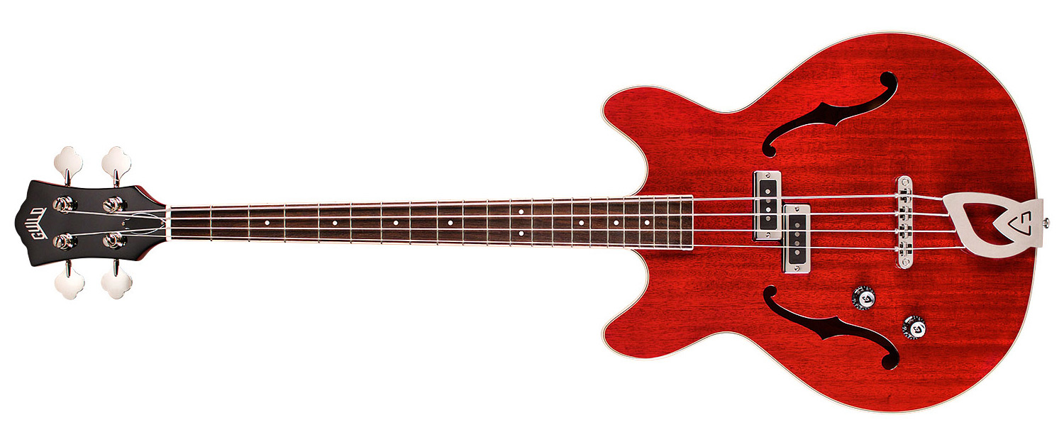 Horizontal front view of Starfire I Bass LH Cherry Red