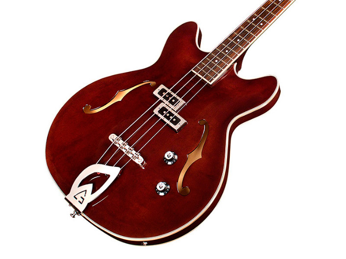 Horizontal body close-up view of Starfire I Bass Vintage Walnut