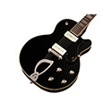 Horizontal body close-up view of M-75 Aristocrat Black guitar thumbnail
