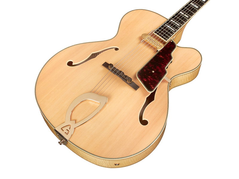 Horizontal side view of A-150 Vanguard Natural guitar