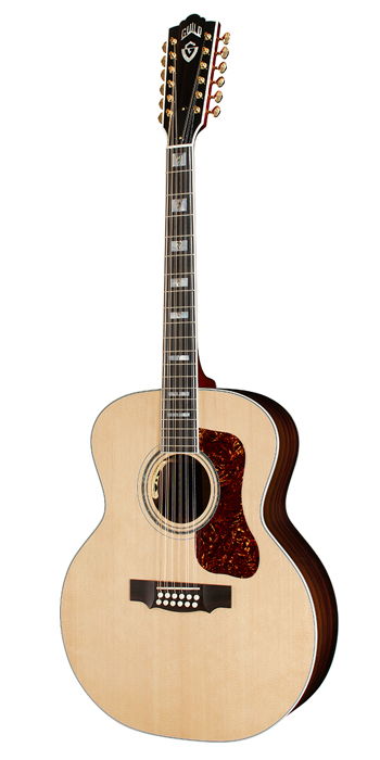 Vertical view of F-512E Natural guitar