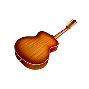 Angled front view of F-412 Standard Pacific Sunset Burst guitar thumb