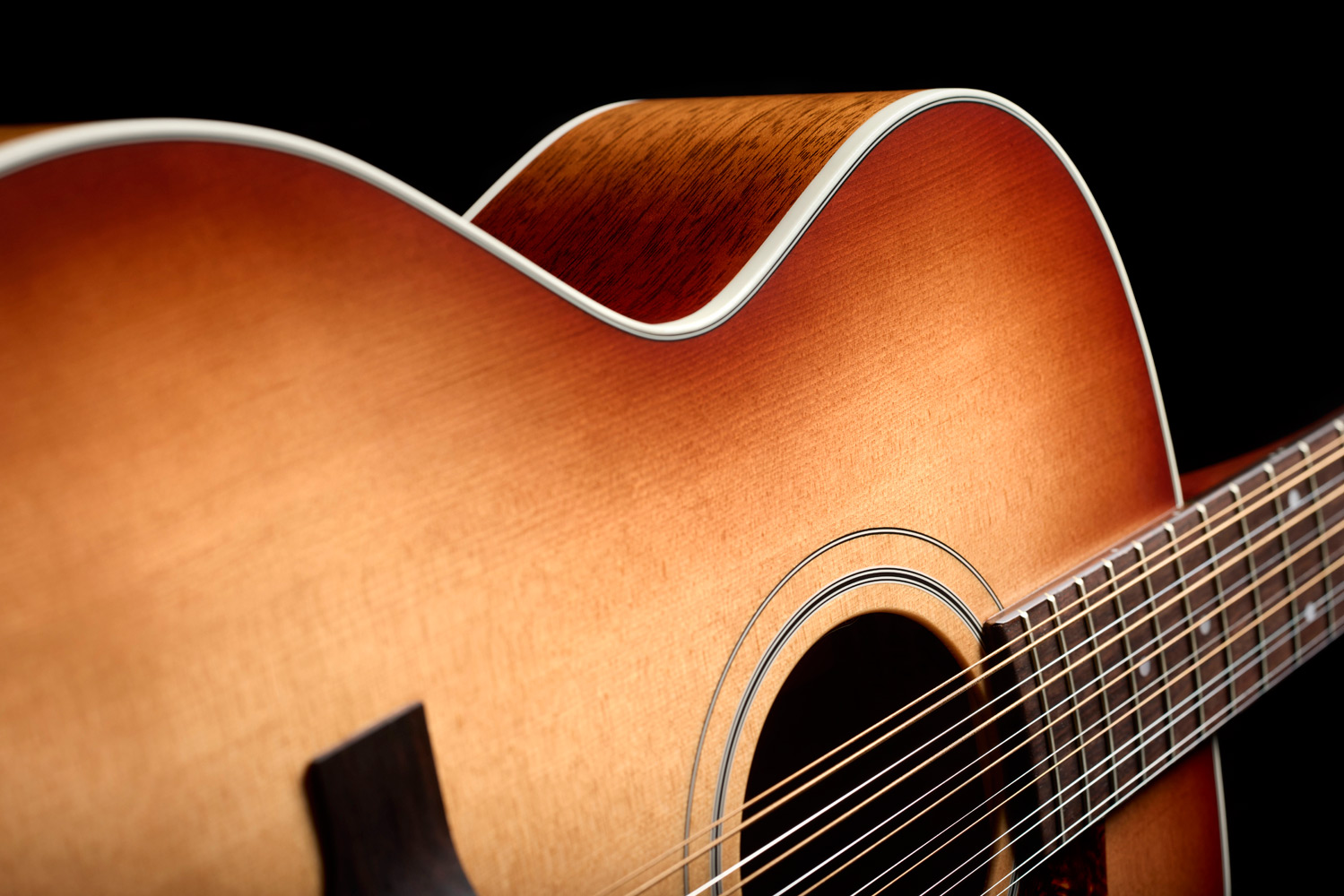 Close-up of F-412 Standard Pacific Sunset Burst body side curve