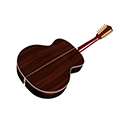 Horizontal back angle view of F-512E Antique Burst guitar thumbnail