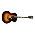 Horizontal front view of F-512E Antique Burst guitar thumbnail