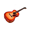 Angled front view of M-40 Standard Pacific Sunset Burst acoustic guitar thumb