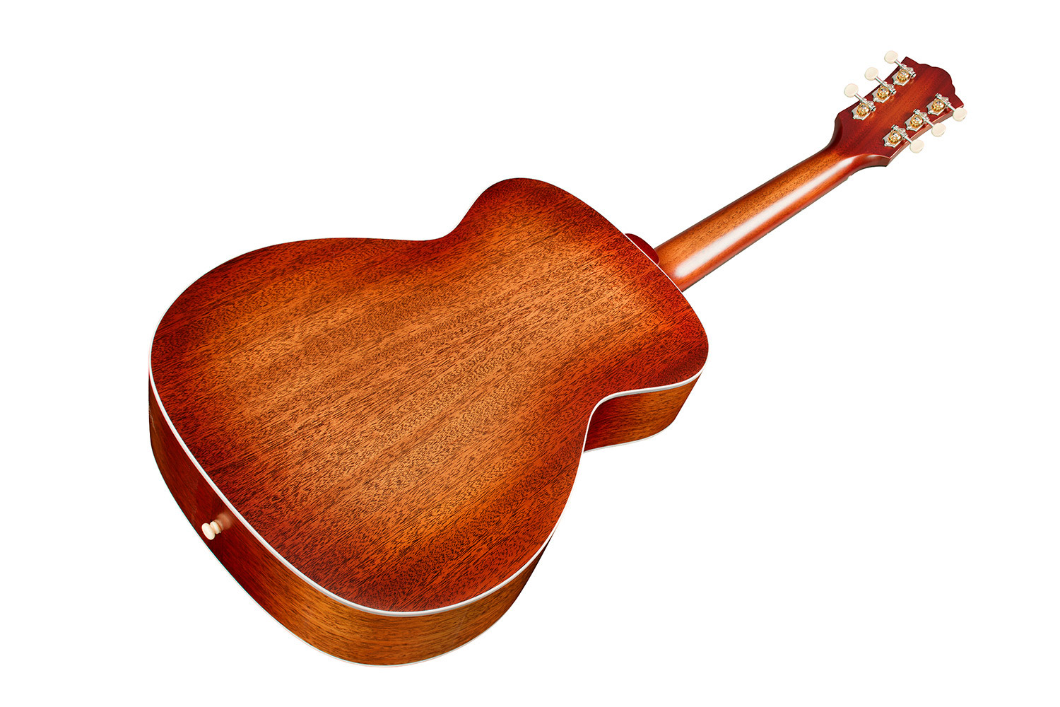 Angled back view of M-40 Standard Pacific Sunset Burst acoustic guitar