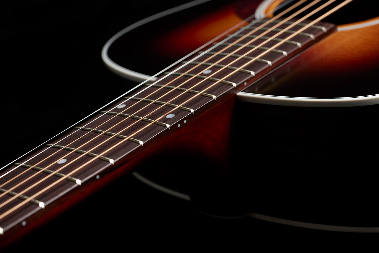 Close-up of the M-50 Standard Antique Burst neck