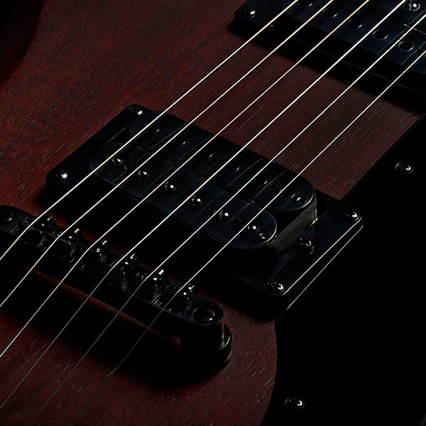 Close-up of Polara Limited Night Edition Vintage Walnut pickups thumb