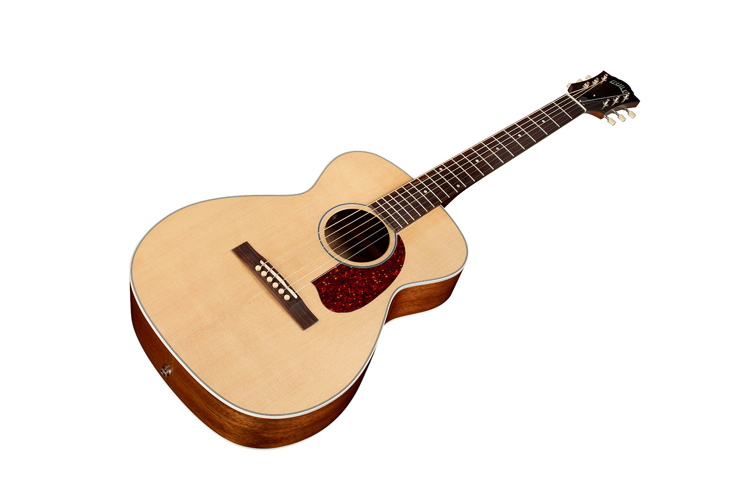 Angled front view of M-40E Standard Natural guitar