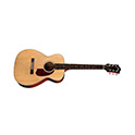 Horizontal side view of M-50E Standard Natural acoustic guitar thumb