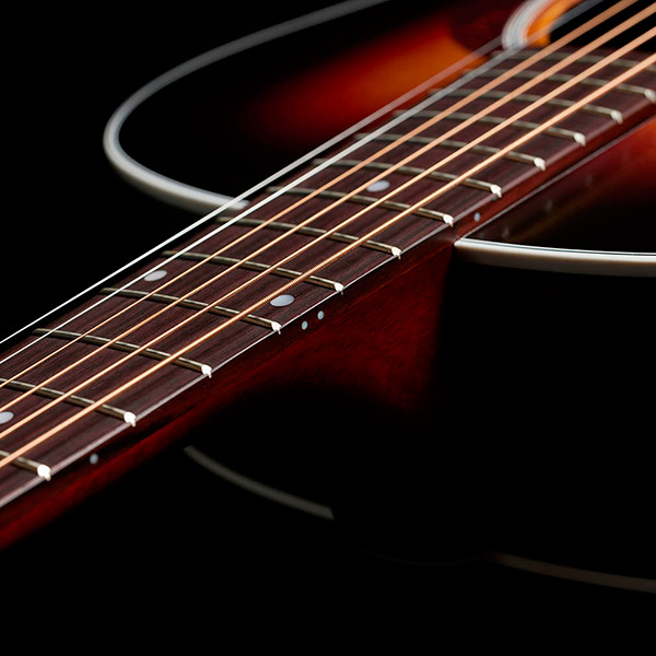 Close-up of the M-50 Standard Antique Burst neck thumb