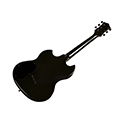Angled back view of Polara Night Edition Tungsten electric guitar thumb