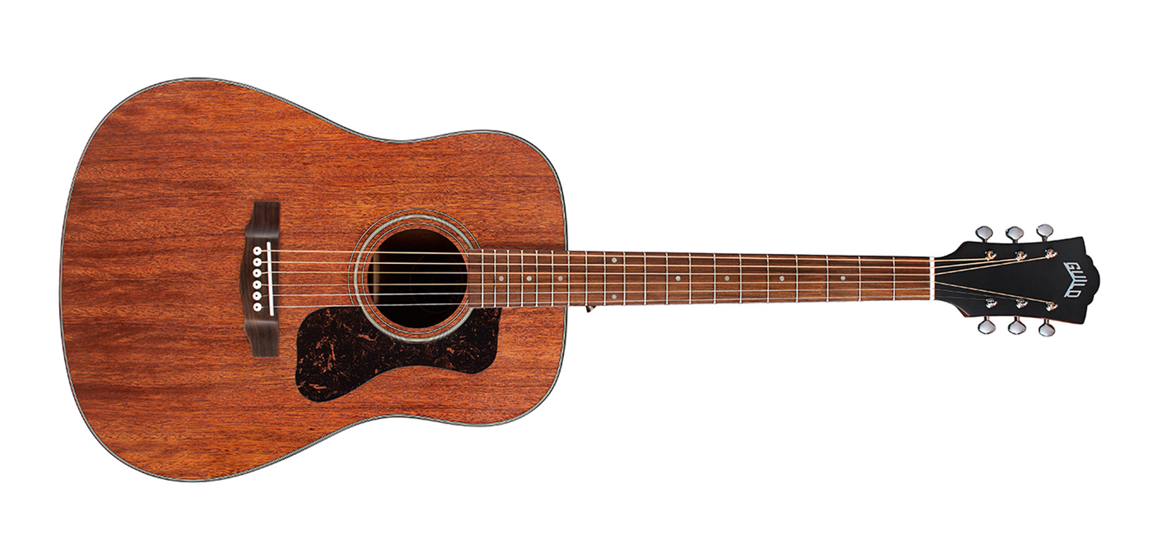 Horizontal front view of the Guild D-320 acoustic guitar