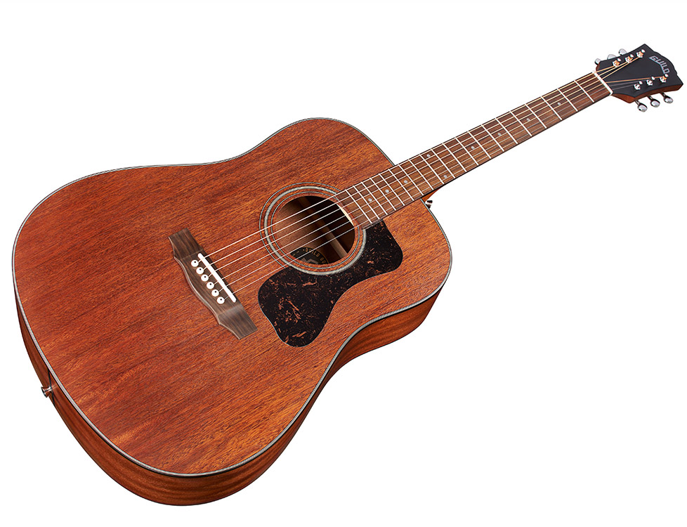 Angled front  view of the Guild D-320 acoustic guitar	