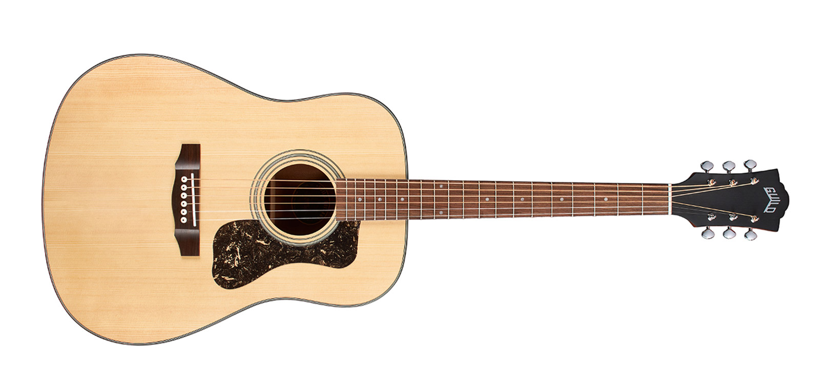 Horizontal front view of the Guild D-340 acoustic guitar	