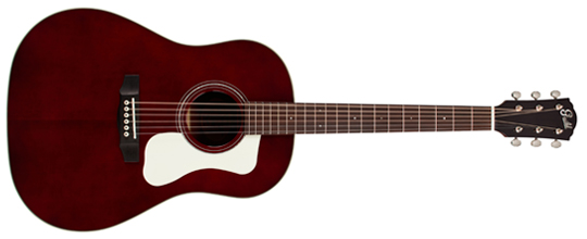 Vertical front view of DS-240 Wine Red acoustic guitar