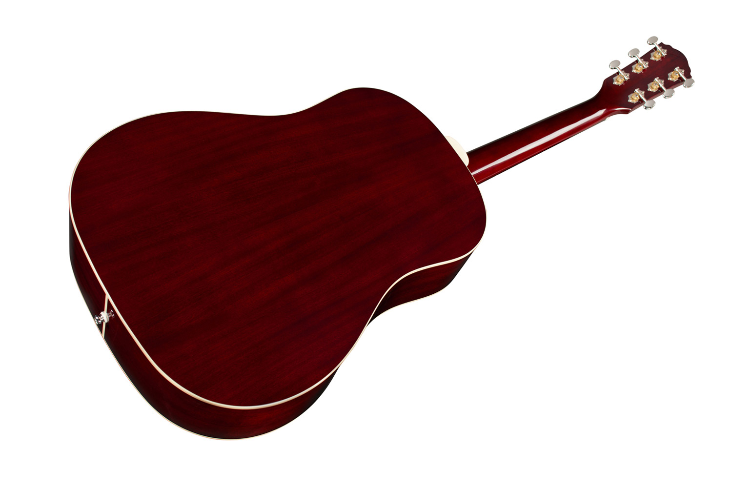 Angled back view of DS-240 Wine Red acoustic guitar