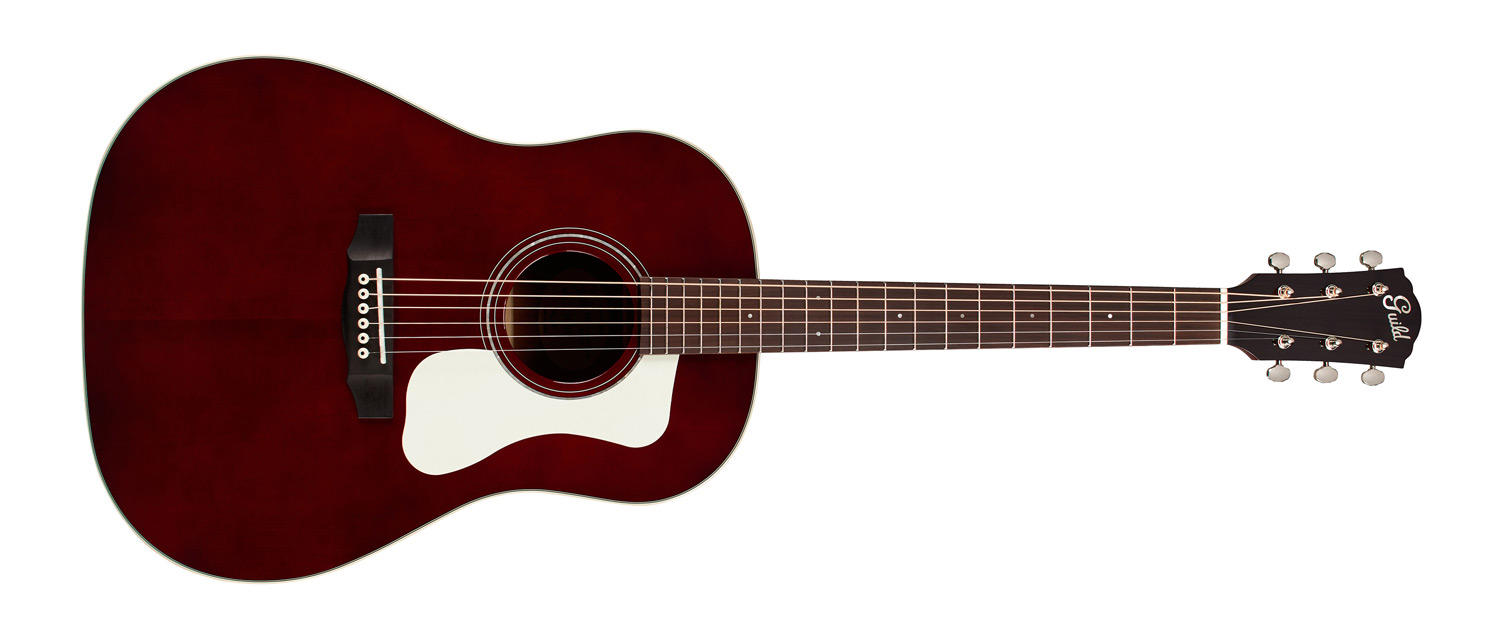 Horizontal front view of DS-240 Wine Red acoustic guitar 