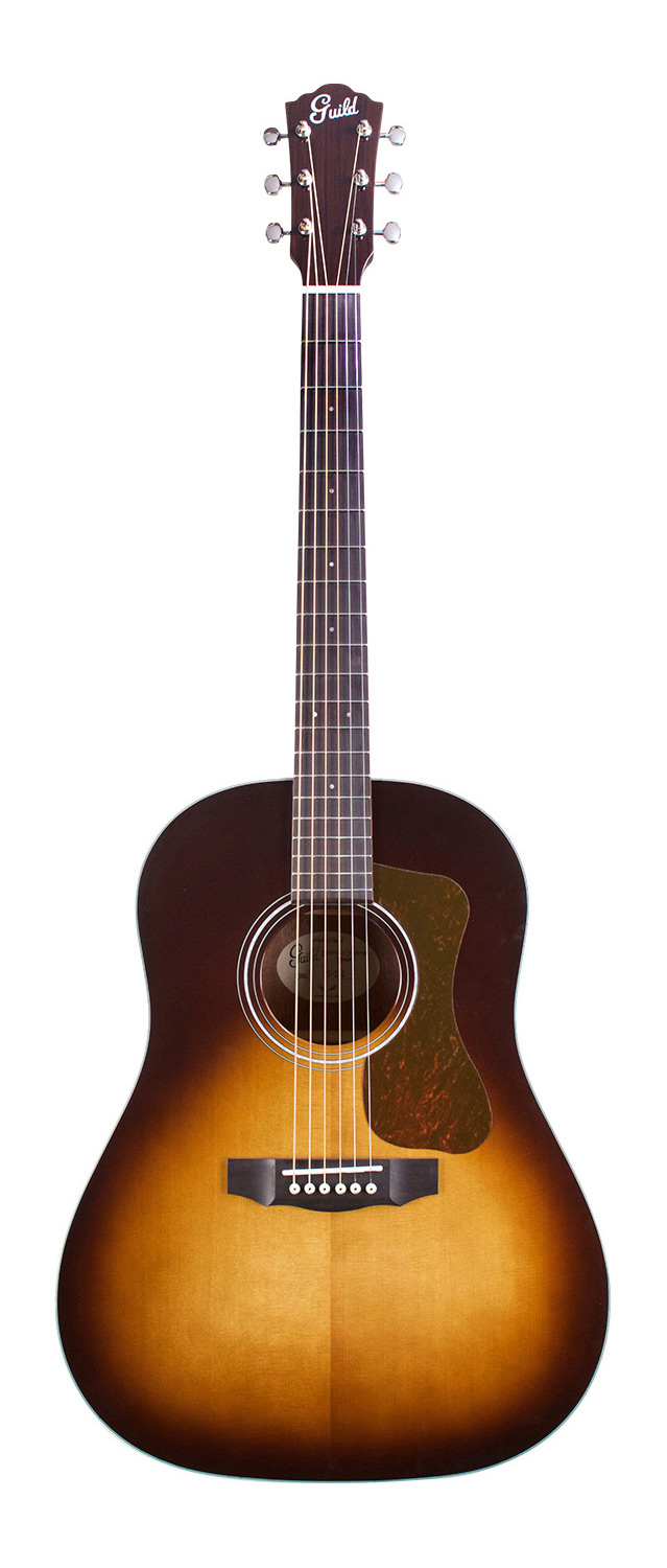 Vertical front view of DS-240 Vintage Sunburst acoustic guitar