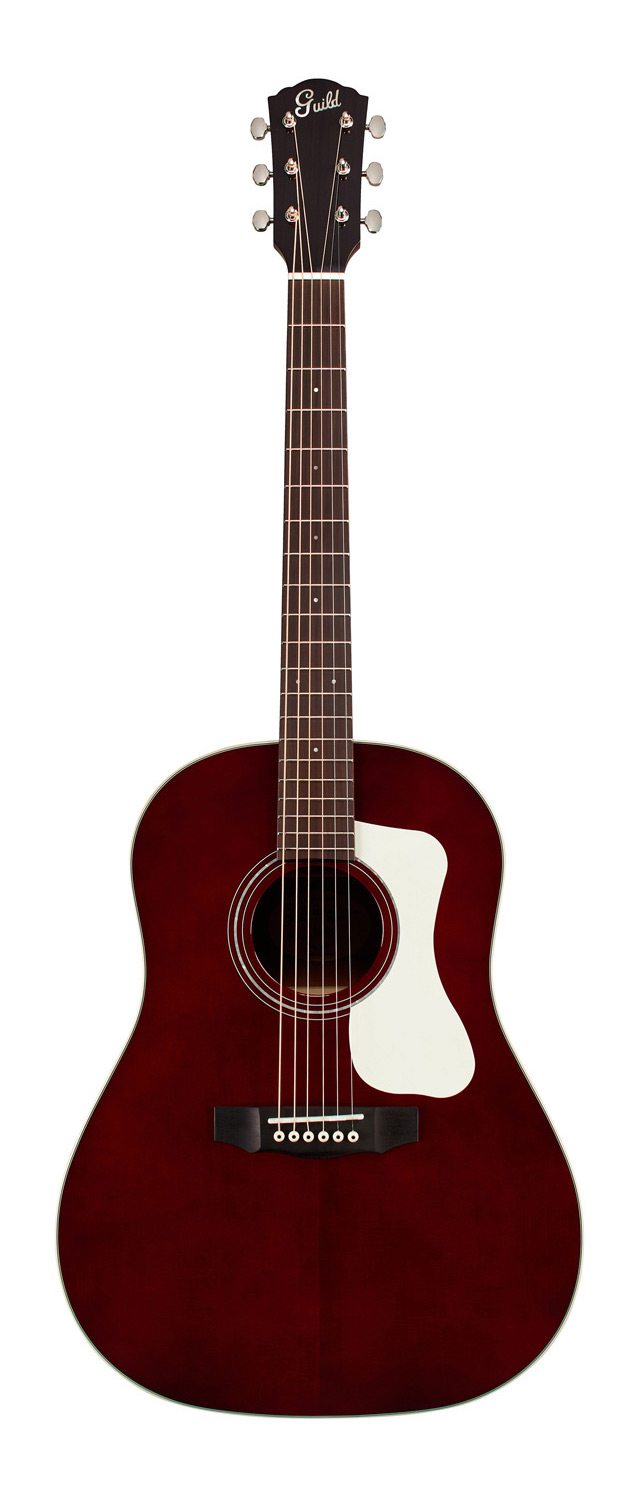 Vertical front view of DS-240 Wine Red acoustic guitar