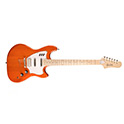Horizontal front view of Surfliner Sunset Orange electric guitar thumbnail