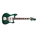 Horizontal front view of Surfliner Deluxe Emerald Green electric guitar thumnail