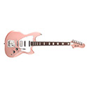 Horizontal front view of Surfliner Deluxe Rose Quartz electric guitar thumnail