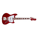 Horizontal front view of Surfliner Deluxe Scarlett Red electric guitar thumnail