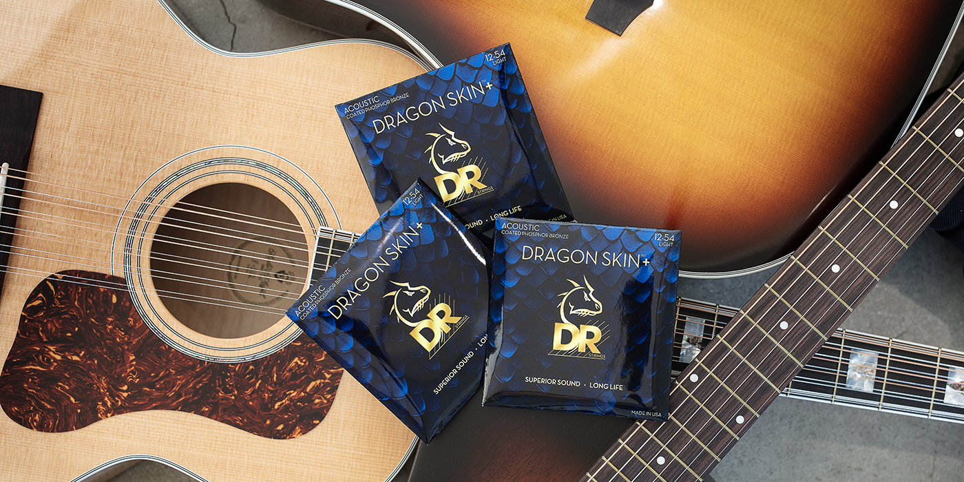 Guild USA Guitars with three Dragon Skin+ Strings in packages