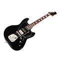 Angled front view of Surfliner Deluxe Black  electric guitar thumnail