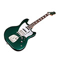 Angled front view of Surfliner Deluxe Emerald Green  electric guitar thumnail