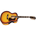 Horizontal side view of F-512E Maple Antique Burst guitar thumbnail