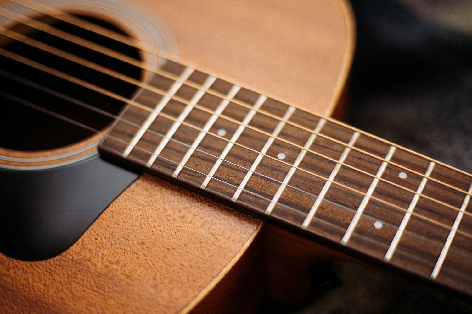 Close up of Travel Mahogany soundhole